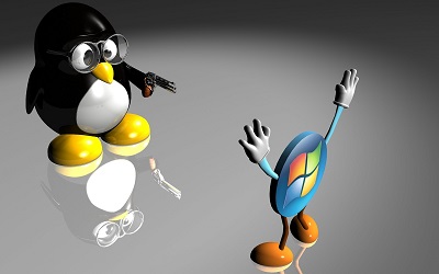 Tux penguin, Windows logo